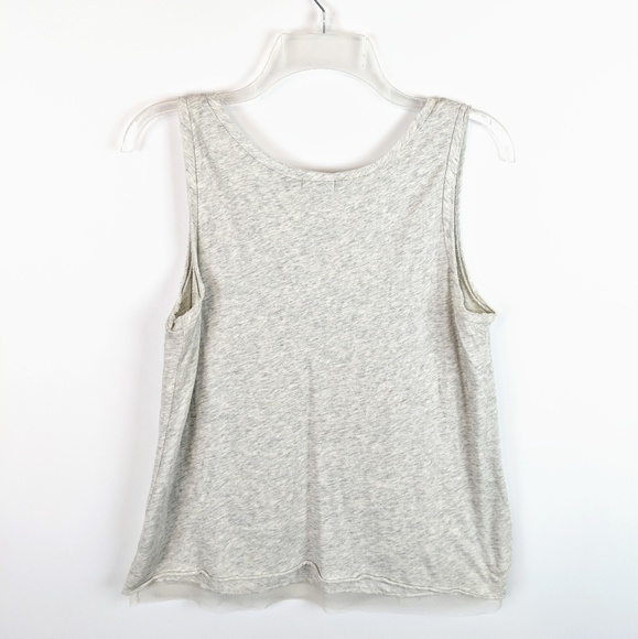 J. CREW COLLECTION Heathered Gray Sequin Front Tank Top - Picture 5 of 6